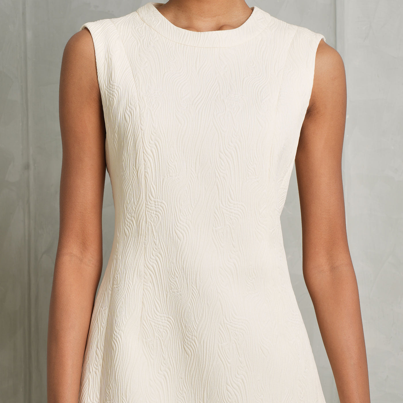 ALEXIS  sleeveless fitted white dress