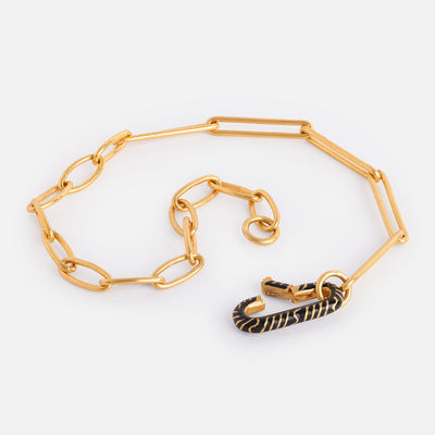 AGARO JEWELS Mixed Link clasp bracelet gold