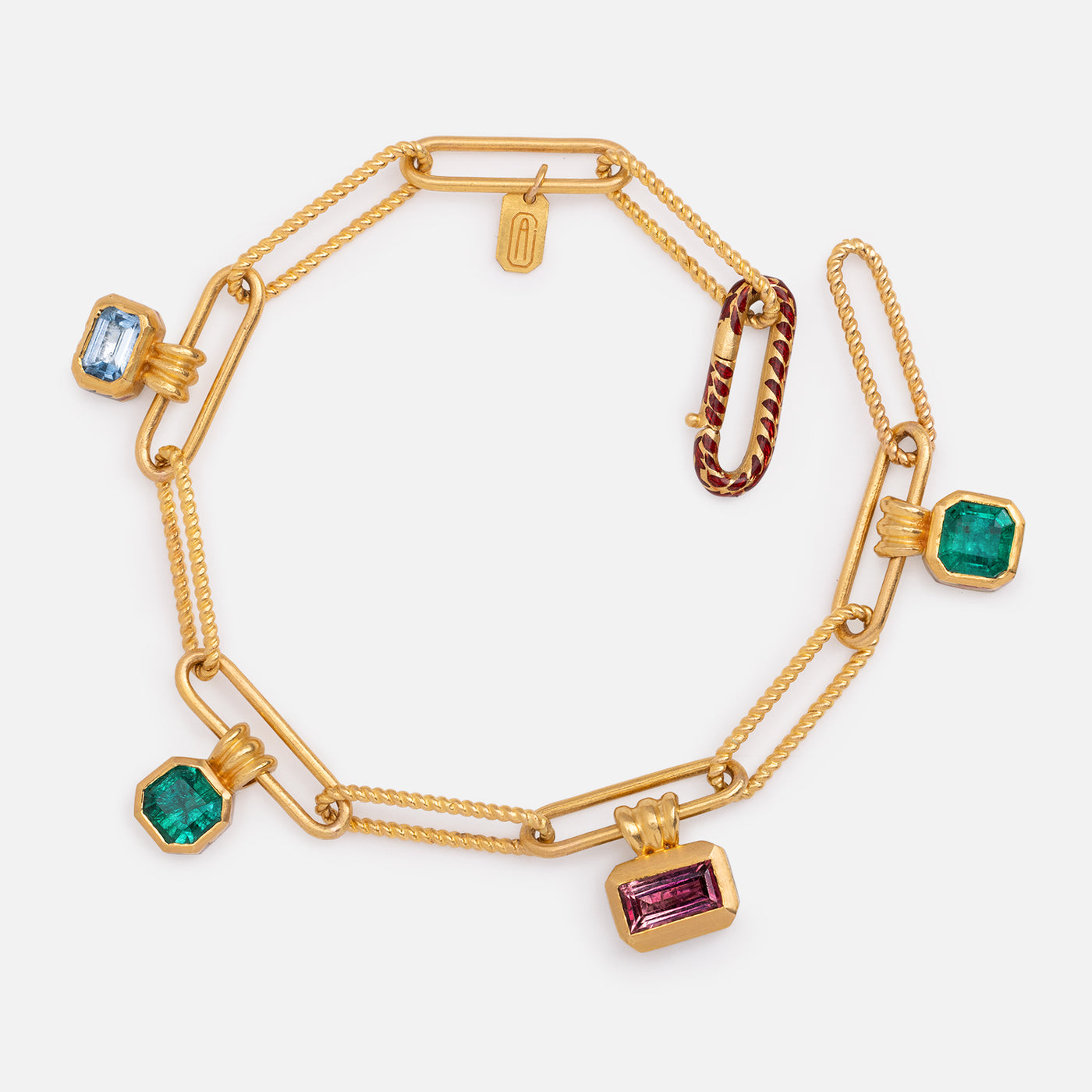 AGARO JEWELS Les Petits Bracelet gold emeralds charms timeless