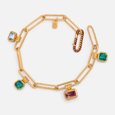 AGARO JEWELS Les Petits Bracelet gold emeralds charms timeless