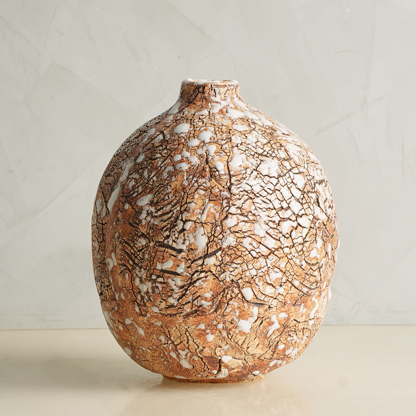 Small Earthy Brown Glaze Moon Jar