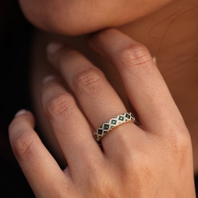 AGARO JEWELS Aztec band ring Agaro Jewels diamond ring