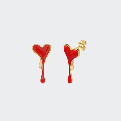 LUNAYA Melting Heart Earrings RED