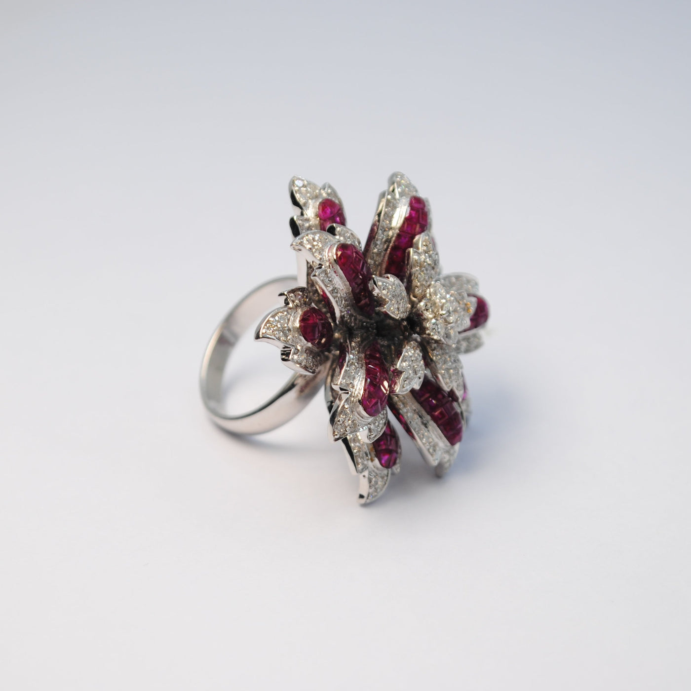 Crimson Petal Flower Ring