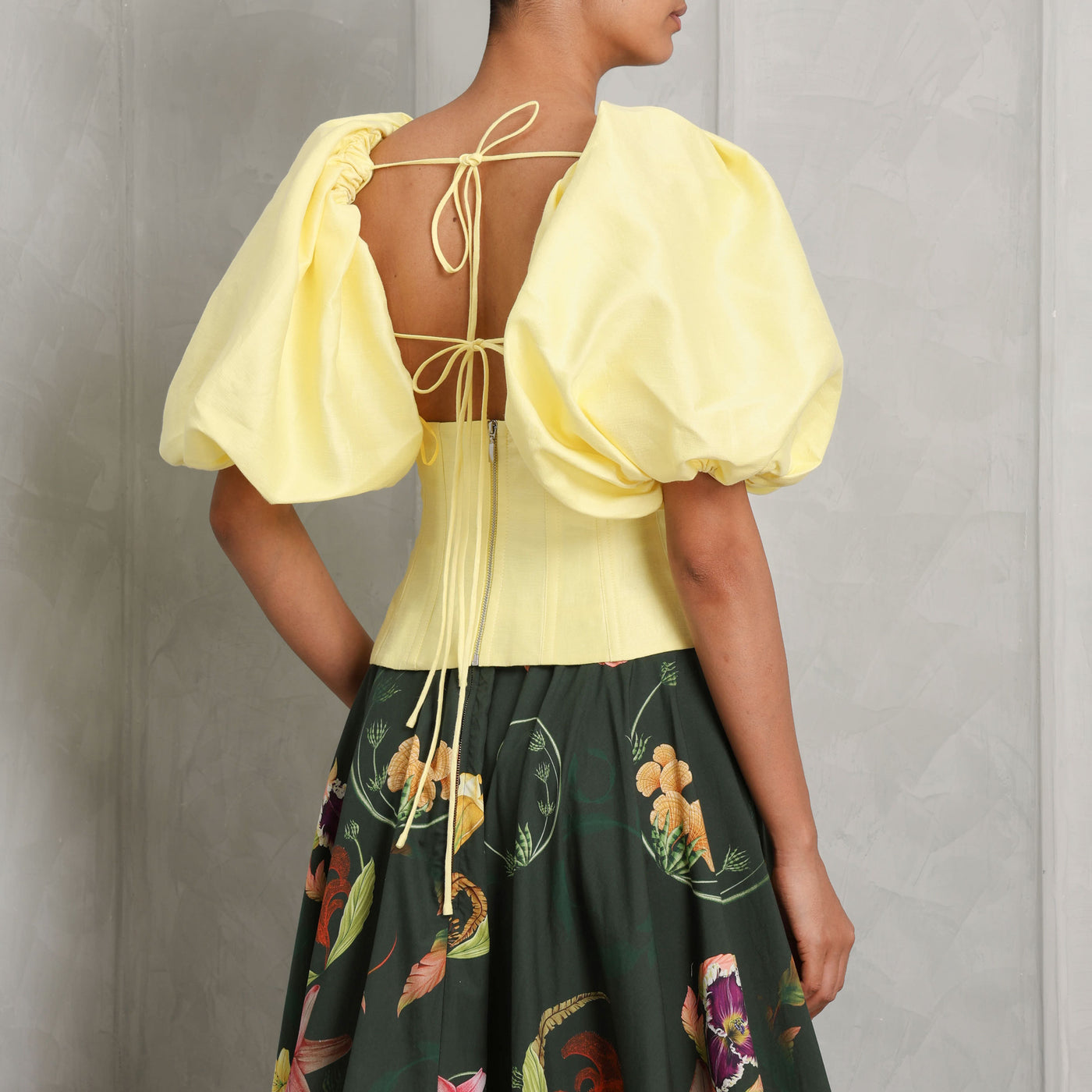 Rosie Corsets Puff Sleeves Corset Top yellow summerwear casuals 