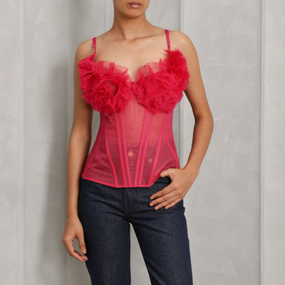 Rosie Corsets Flounced Bustier red silk cotton fashion luxury partywear