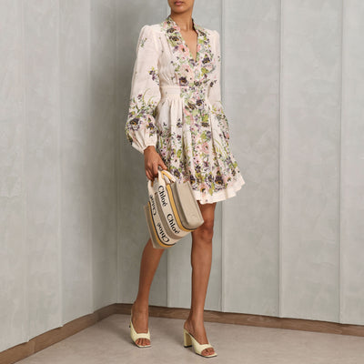 Zimmermann Halliday Plunge Mini Dress flower prints