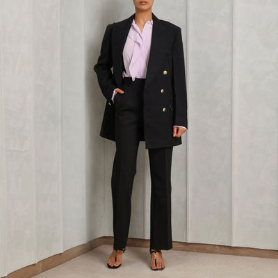 VICTORIA BECKHAM cropped kick trousers viscose blackside pockets and leg creases on the front and back