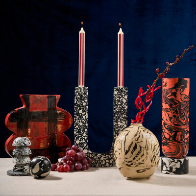 Resin U Shape Orange Flame Vase