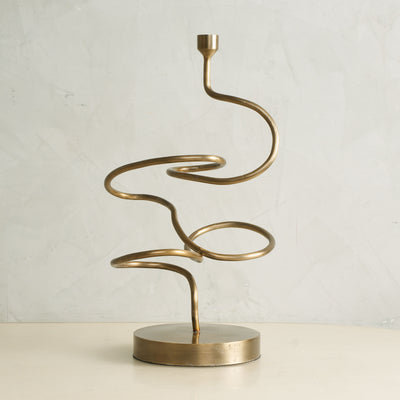 2D Gold Squiggle Candle Stand
