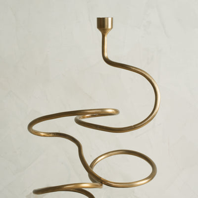 2D Gold Squiggle Candle Stand