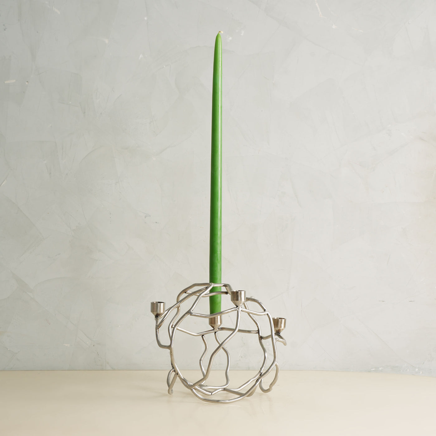 3D Rock Silver Table Candle Stand