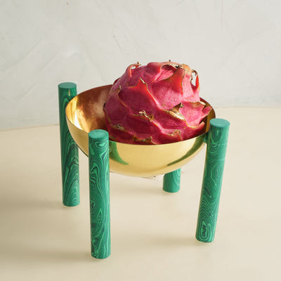 Green Resin Quad Stand Bowl