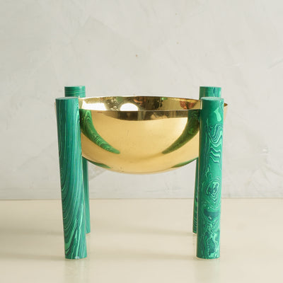 Green Resin Quad Stand Bowl