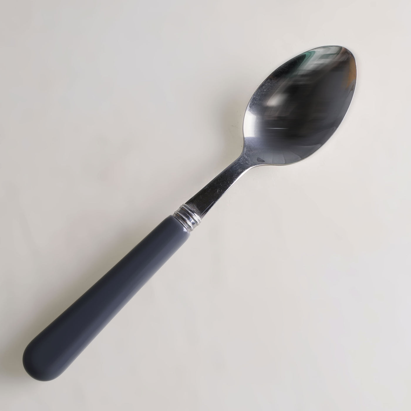 soup spoon stainless steel spoon with dark grey handle