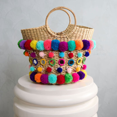 Hand Embellished Basket Bag