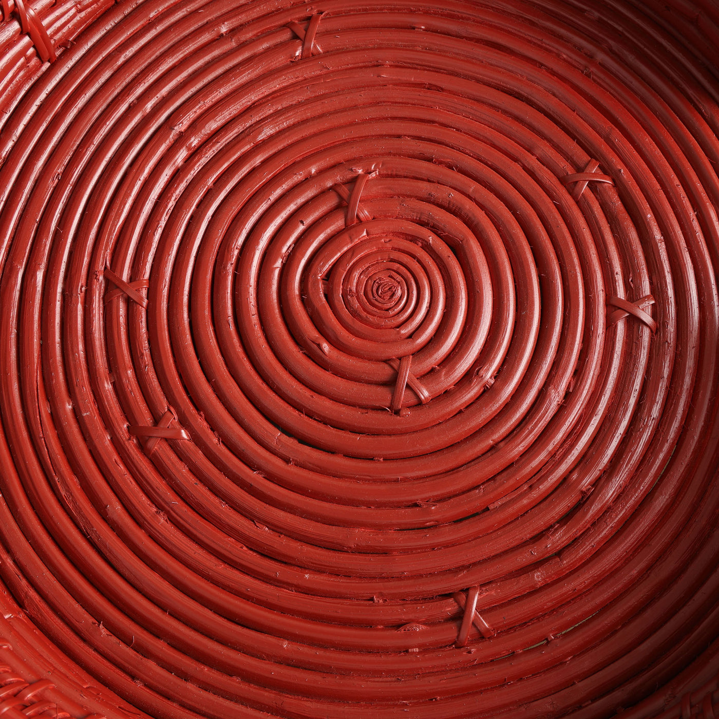 HEIRLOOM NAGA cane basket with rustic red finish