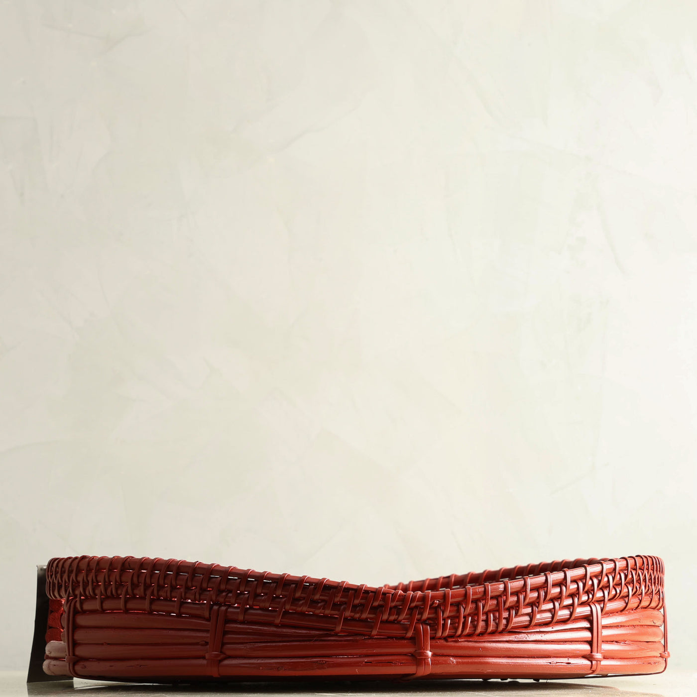 HEIRLOOM NAGA cane basket with rustic red finish