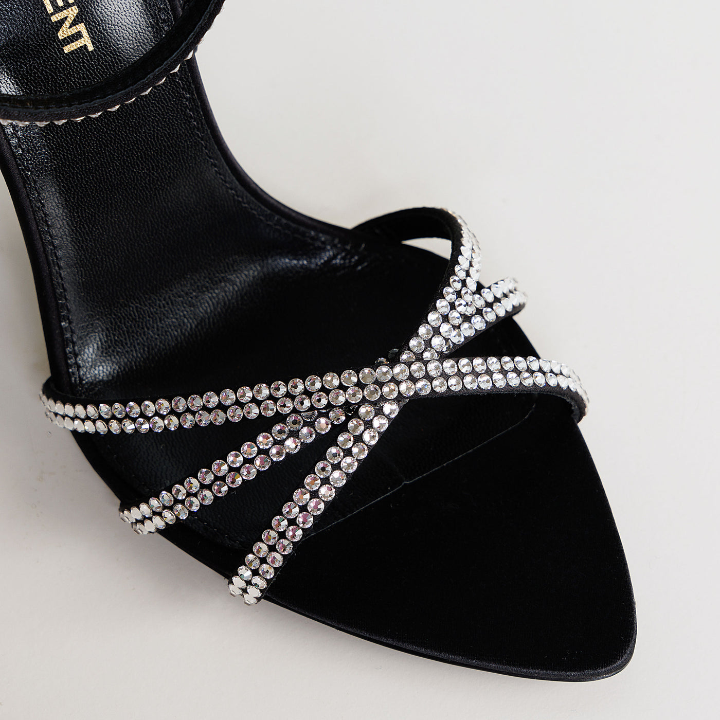 SAINT LAURENT black studded ava 105 heels