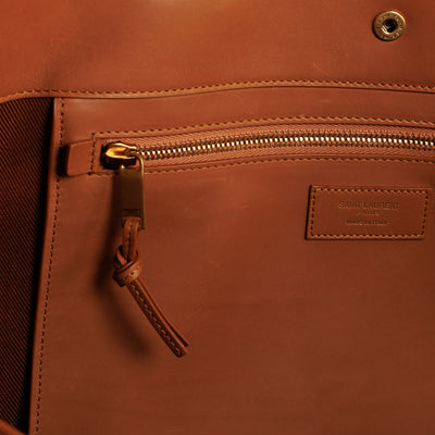 SAINT LAURENT saint laurent brown leather tote bag