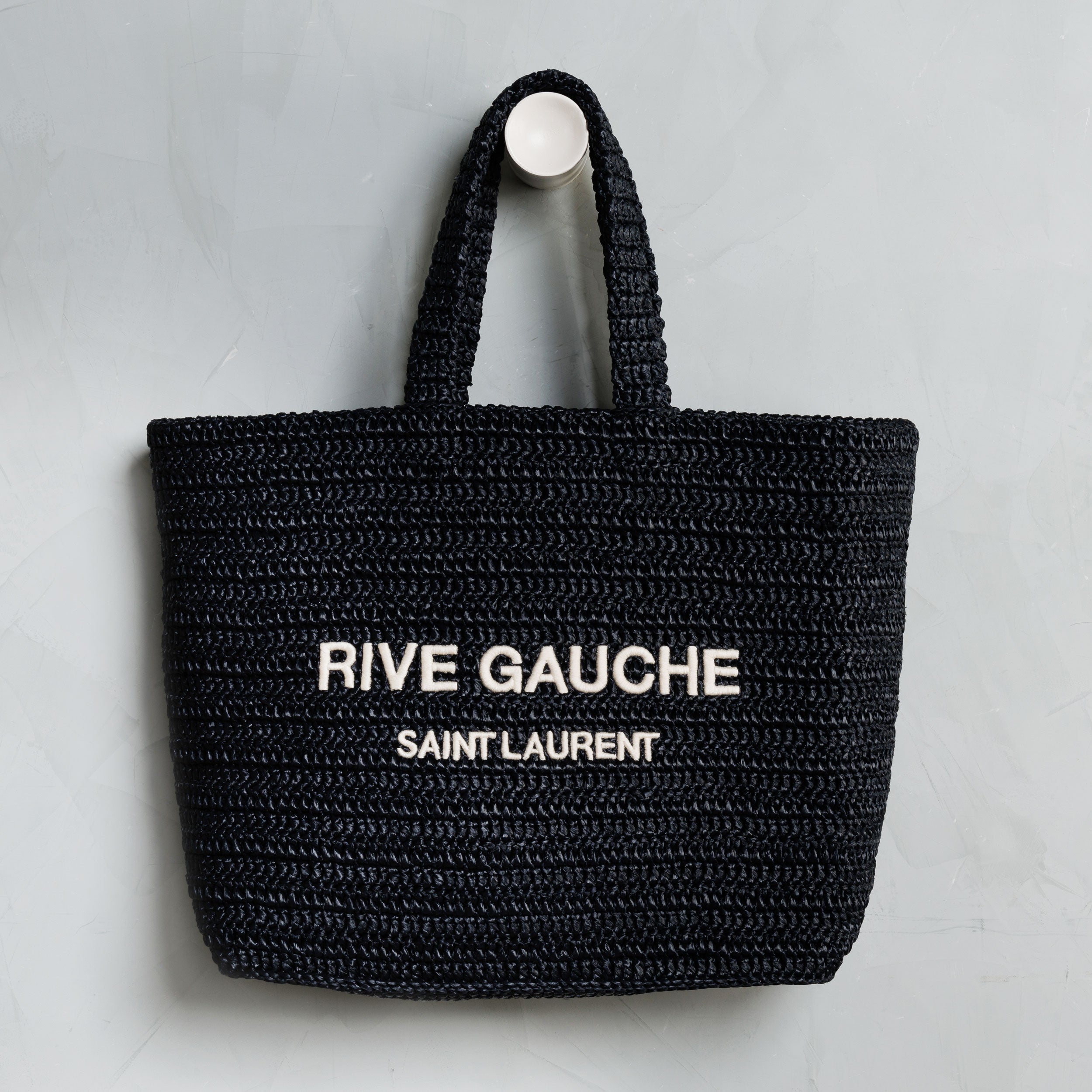 Saint Laurent Medium Rive Gauche Tote Bag in Beige & Sea Salt