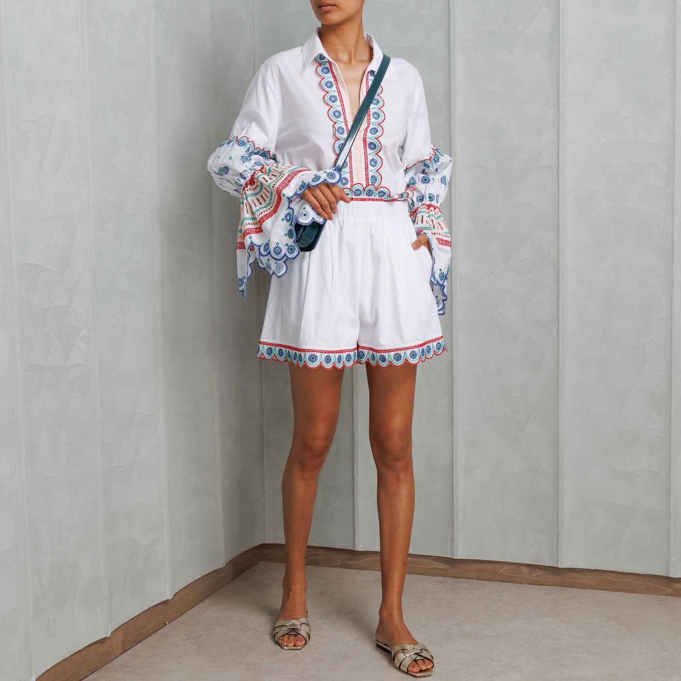 Silvia Tcherassi adelson embroidered shorts