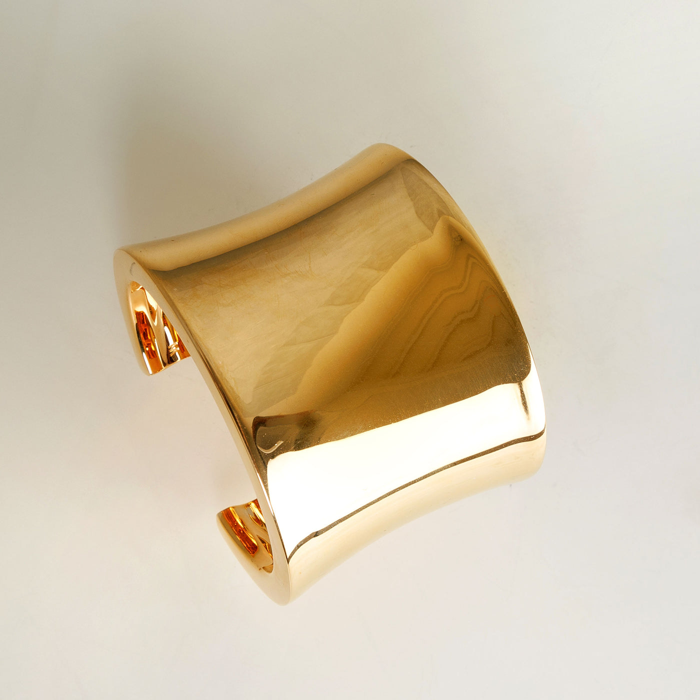 SAINT LAURENT curved gold cuff