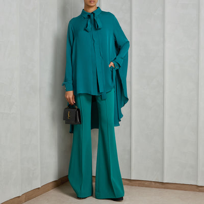 ELIE SAAB Blue Relaxed Uneven Shirt