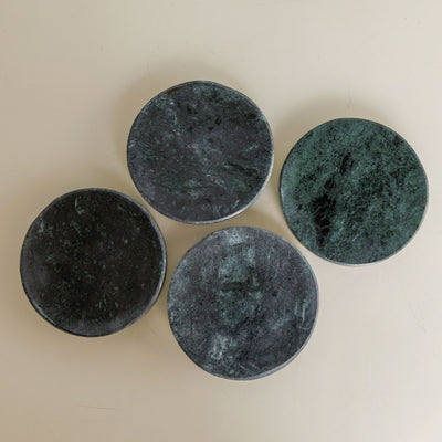 FLECK Set of Green Marble Coasters