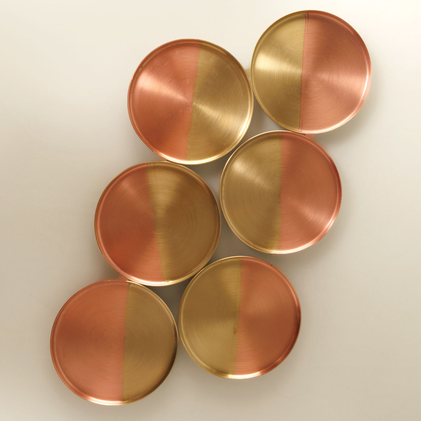 FLECK Set of 6 Copper & Brass coasters