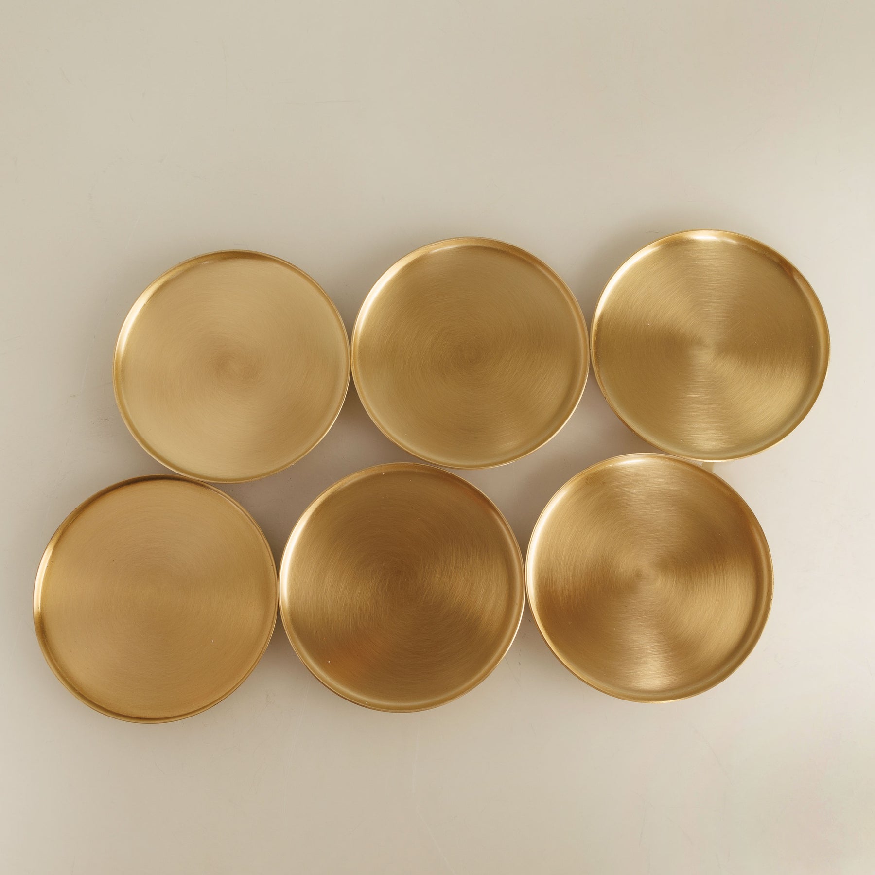 Heirloom Brass Coasters, Set of 6, Fleck