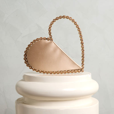 L'alingi rose gold love clutch heart shaped studded with crystals