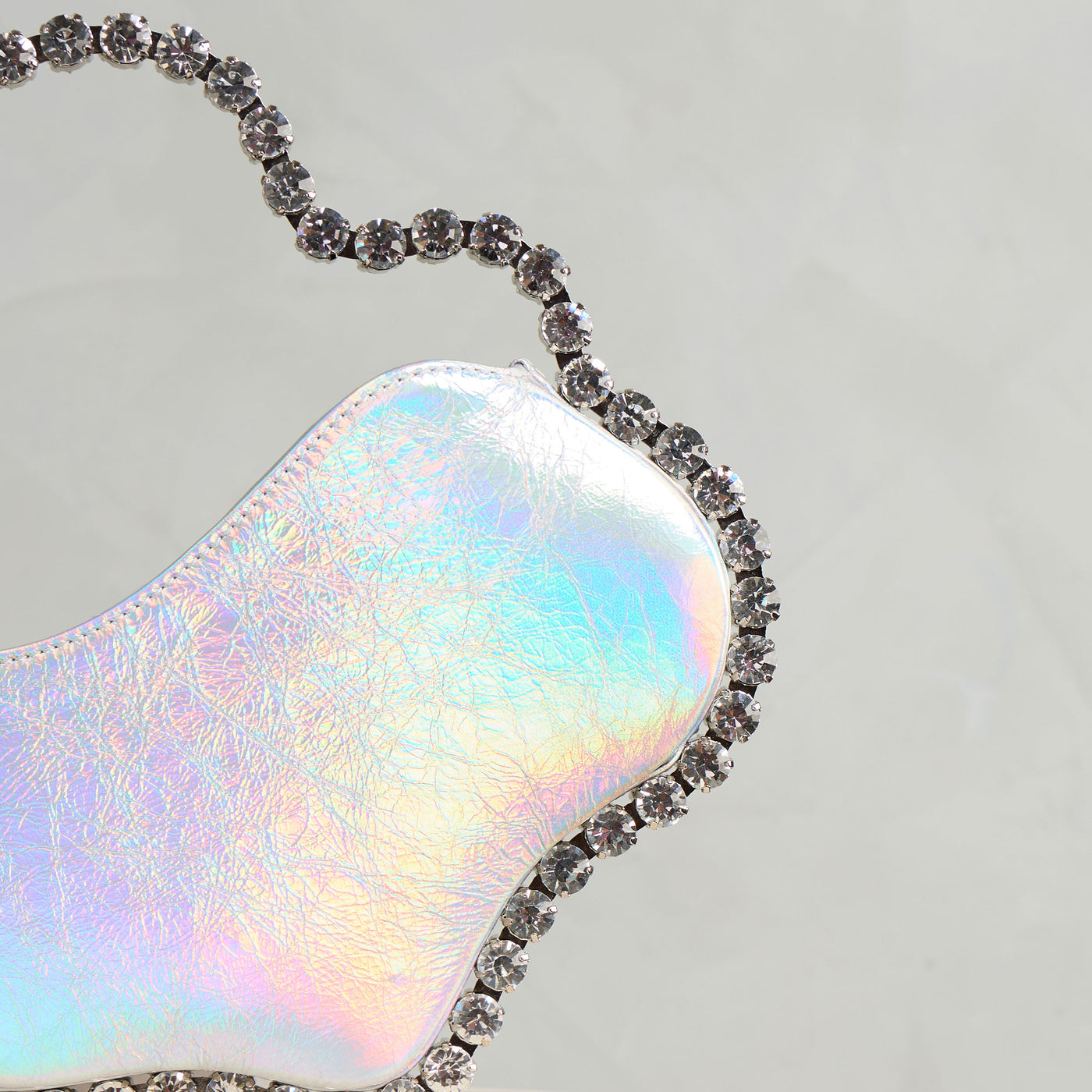 L'alingi crystal studded hologram eternity clutch