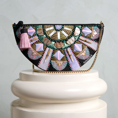 NOMADA chell kaleidoscope beaded clutch