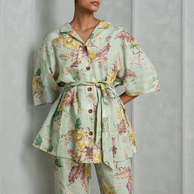 ZIMMERMANN oversized belted relaxed cotton shirts