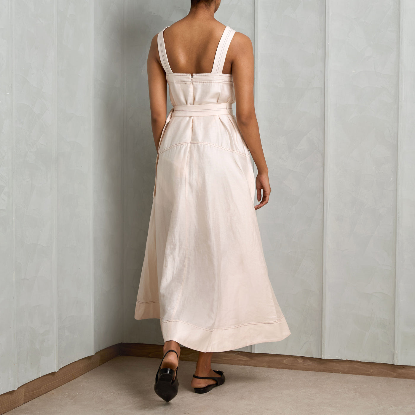 ACLER belted olmstead white dress