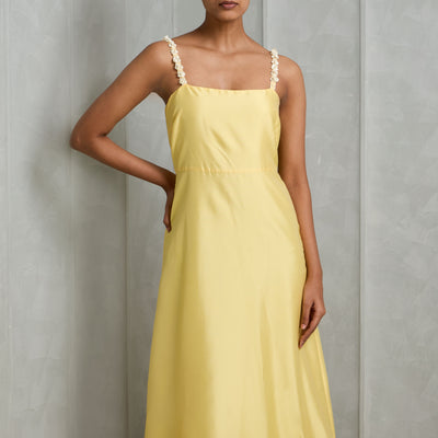 MALIE yellow silk tafetta margherita dress
