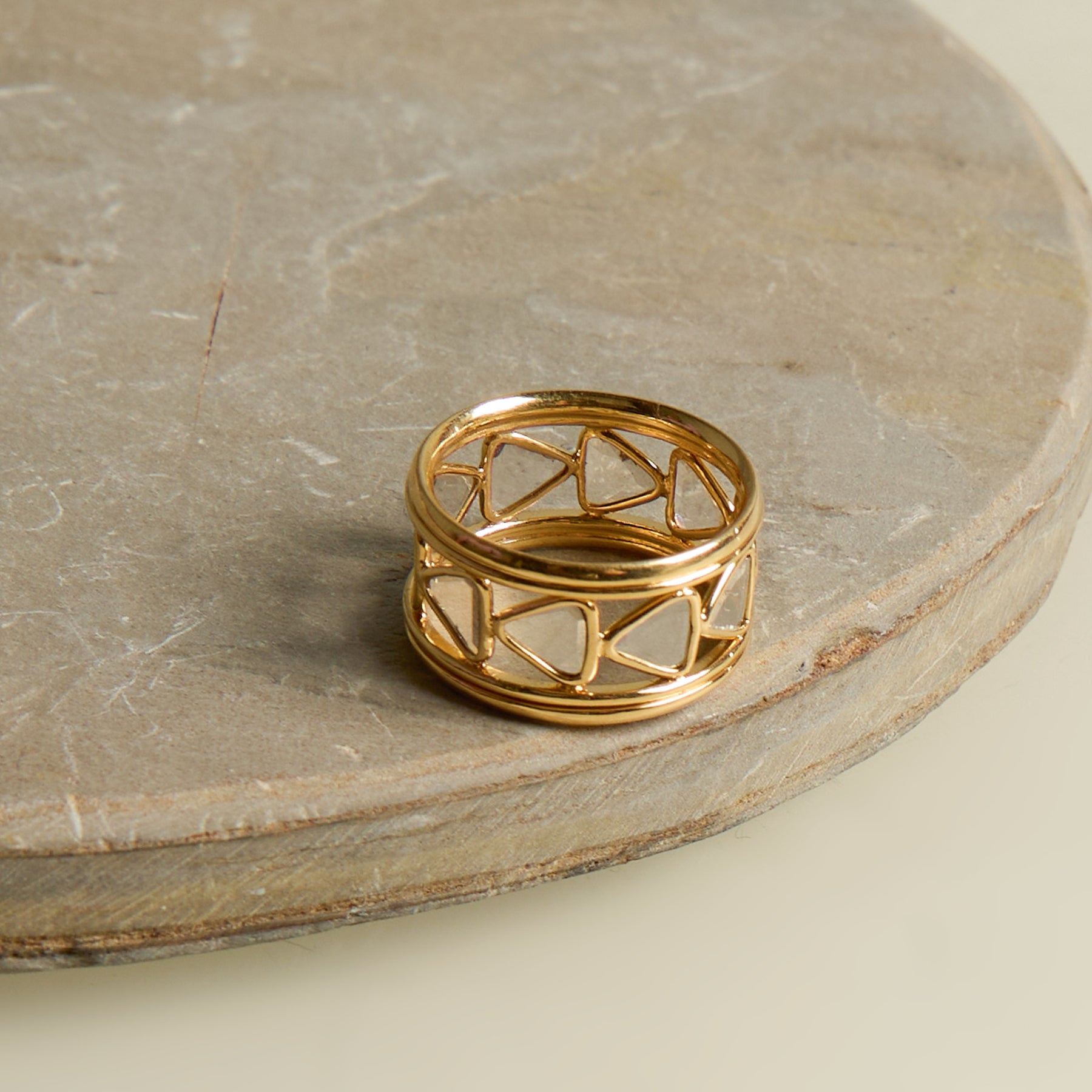 Rose Gold Triangle Ring | hardtofind.
