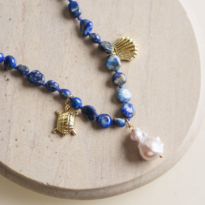 Aarelle Blue Coastal Charm Necklace