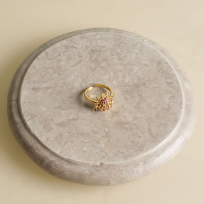 Gold ring with pink diamonds by Aarelle
