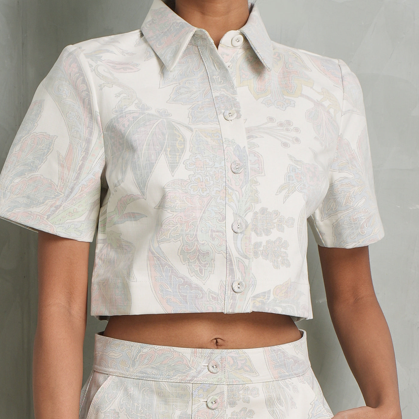 Alémais White Ivy Cropped Shirt