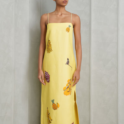 Alémais Yellow Diamond Dancer Midi Dress