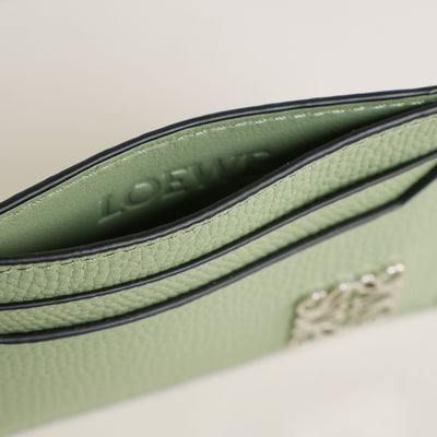 LOEWE green anagram plain coin leather cardholder