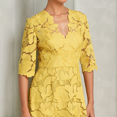 elie saab macrame midi dress Elie Saab Macram Floral Midi Dress