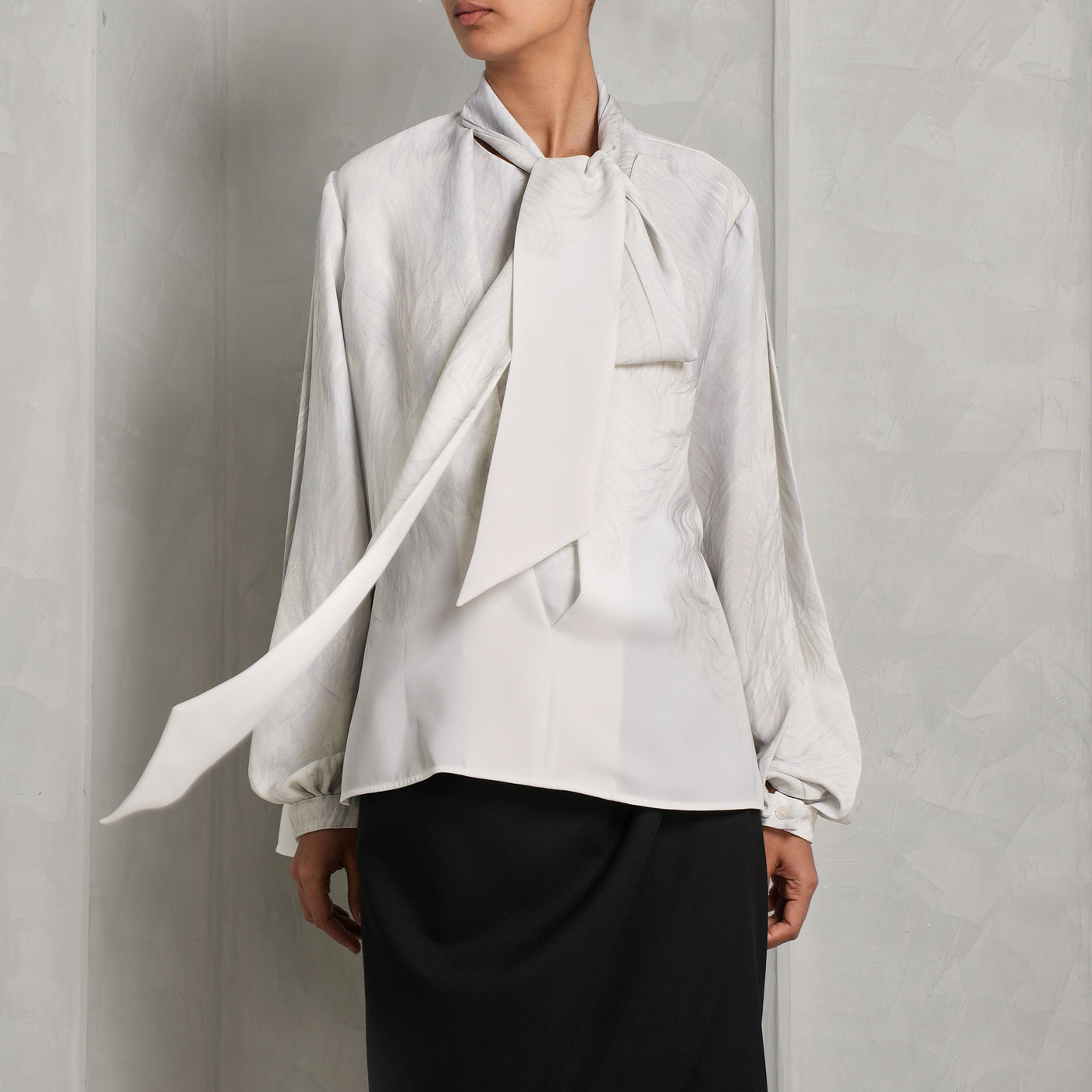 VICTORIA BECKHAM white blouse with scarf