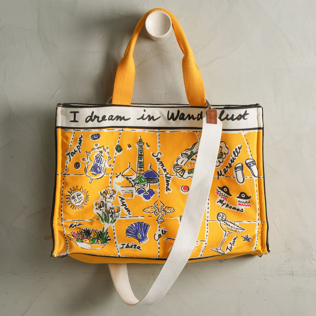 Buy Yellow Wanderlust Tote Bag | Art-chives India | Le Mill