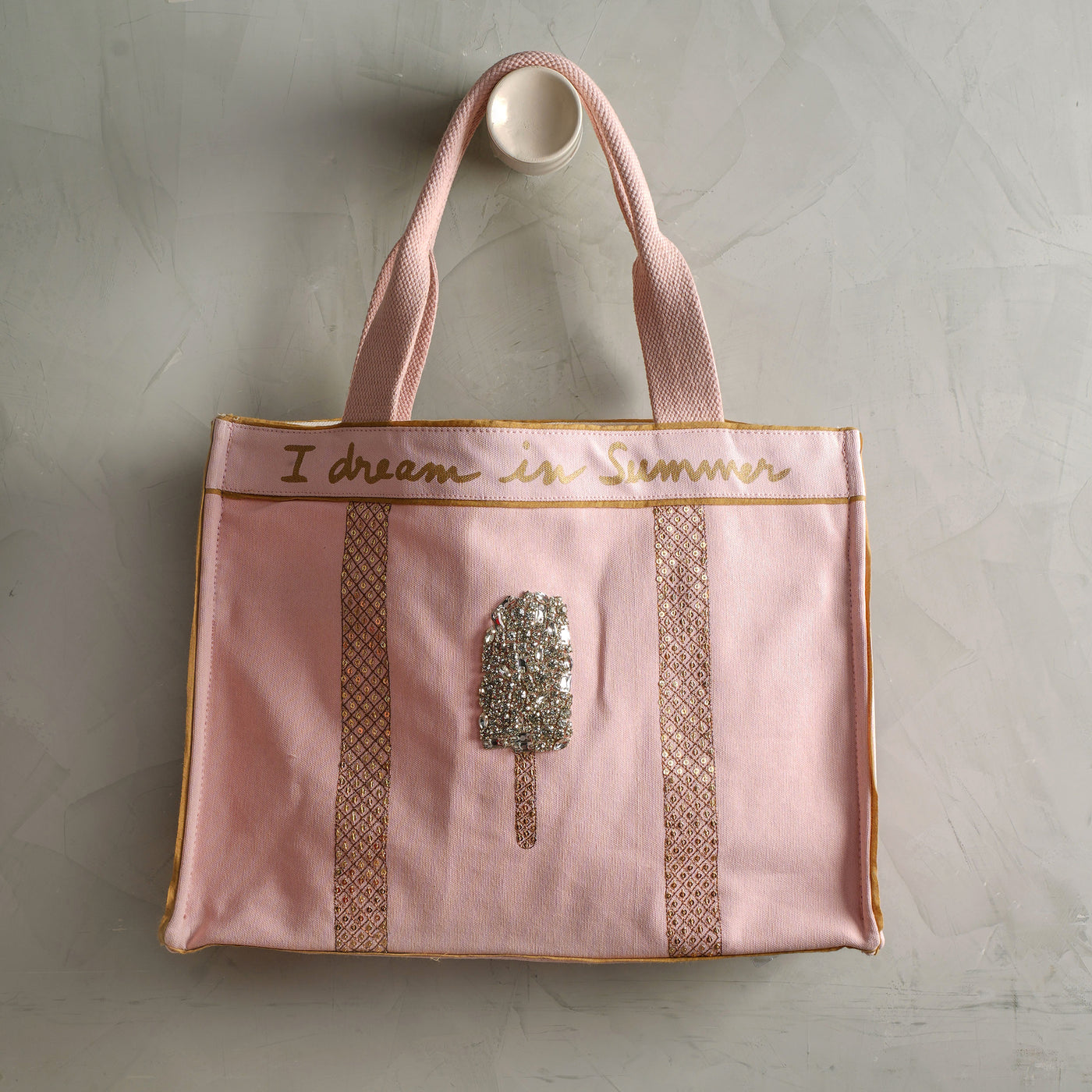 ART CHIVES INDIA Summer pink ice cream duo tote bag