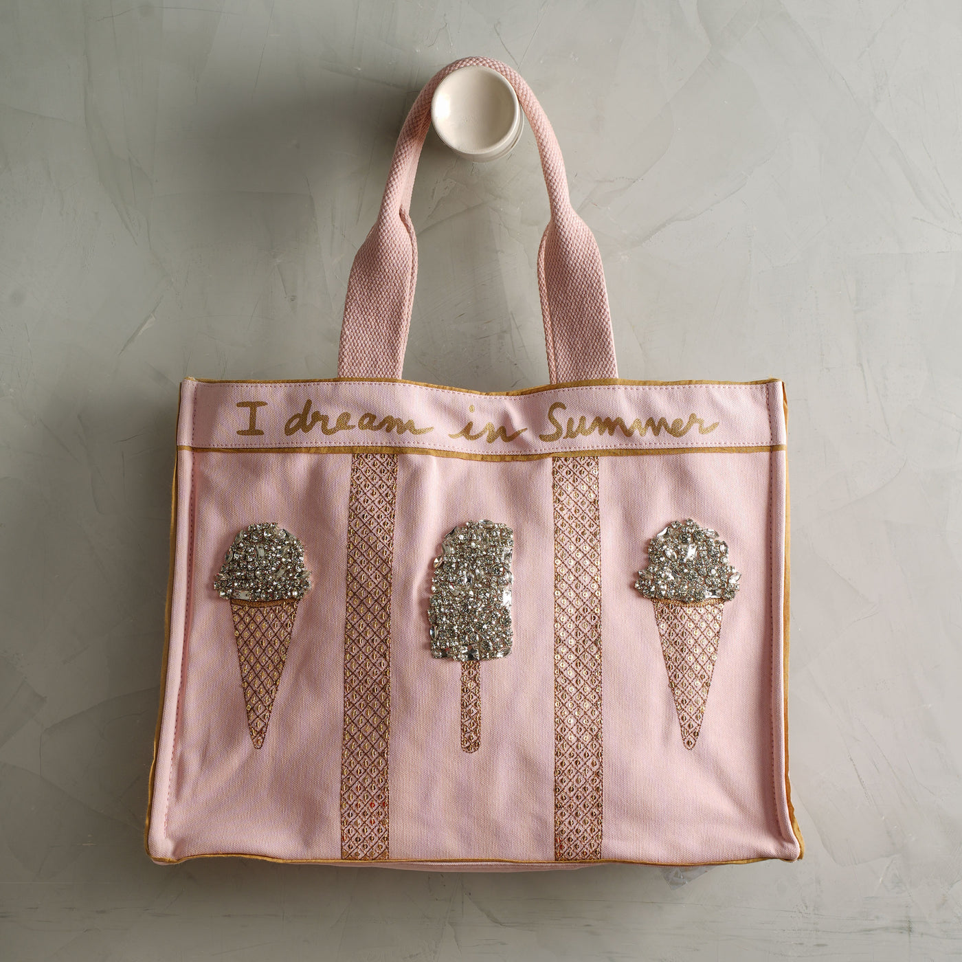 
ART CHIVES INDIA Summer pink ice cream trio tote bag