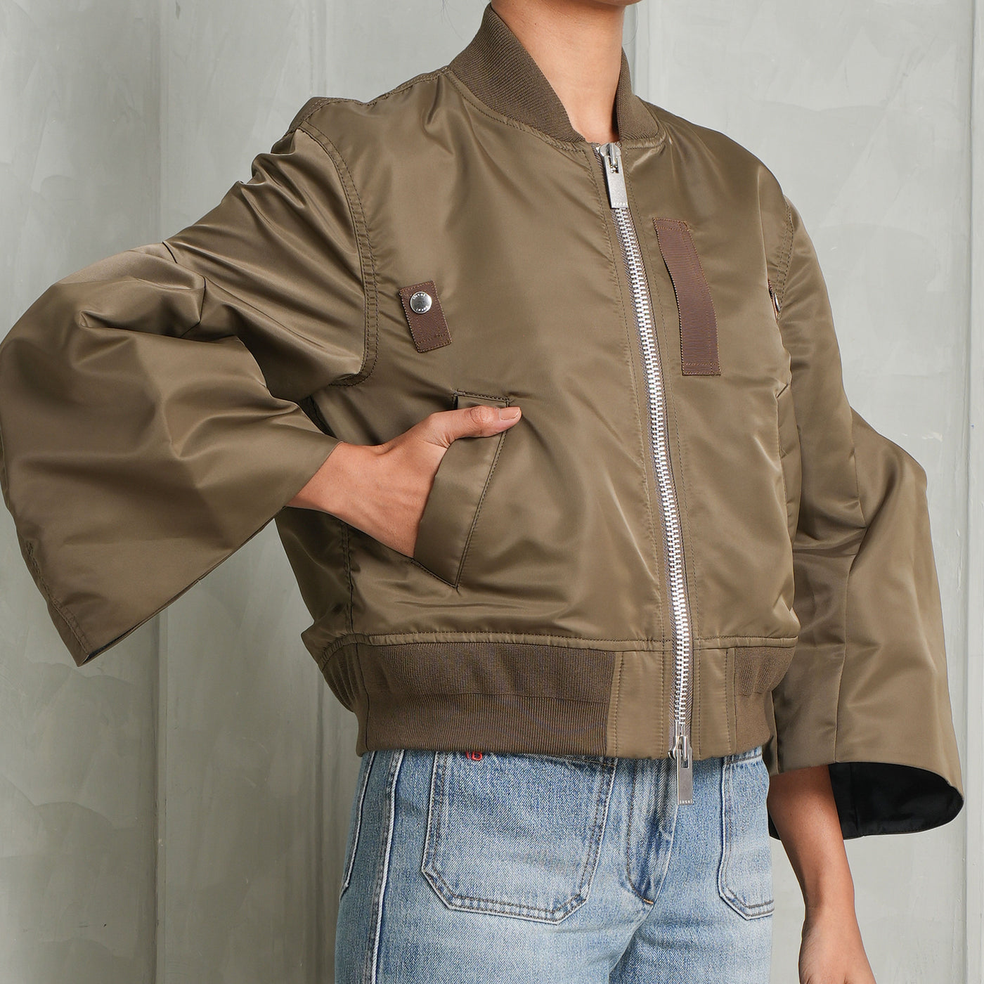 Sacai Beige Nylon Twill Blouson