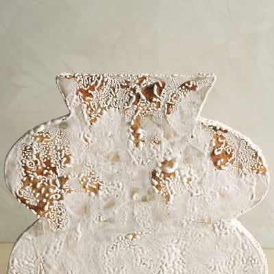 White Crawl Glaze Belly Vase